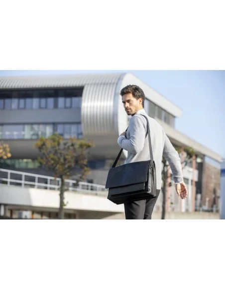 Fietstas New Looxs Fellini 18 liter 40 x 15 x 32 cm - gemaakt van luxe leder - zwart