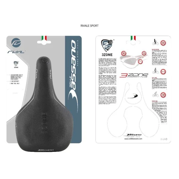 Fietszadel Selle Bassano Rivale 3zone Sport - zwart