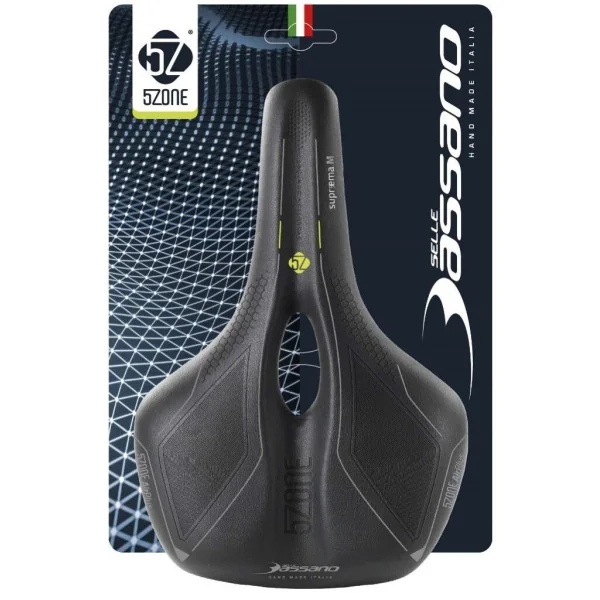 Fietszadel Selle Bassano Suprema 5zone EL Heren met elastomere demping - zwart