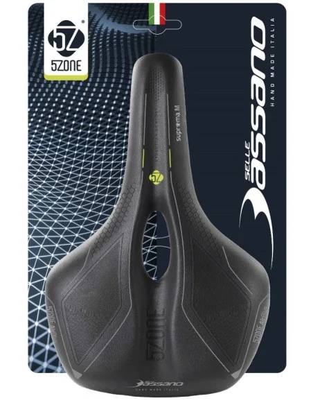 Fietszadel Selle Bassano Suprema 5zone EL Heren met elastomere demping - zwart