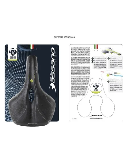 Fietszadel Selle Bassano Suprema 5zone EL Heren met elastomere demping - zwart
