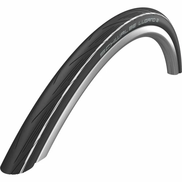 Buitenband Schwalbe Lugano 2 K-Guard 28 x 1.00" / 25-622 - zwart met witte strepen