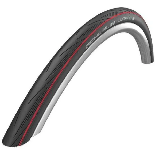 Buitenband Schwalbe Lugano 2 K-Guard 28 x 1.00" / 25-622 - zwart met rode strepen