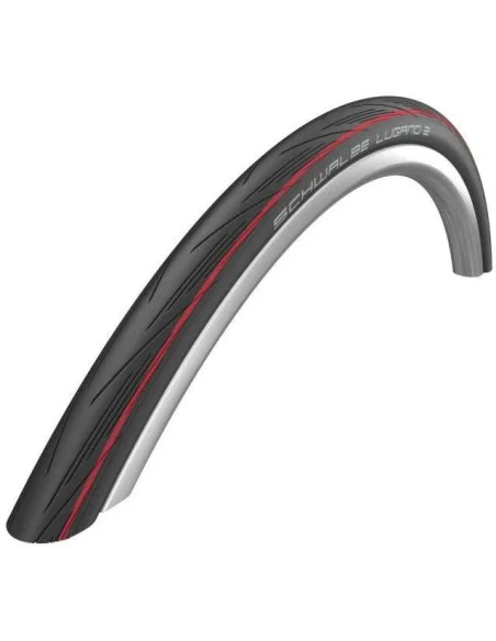 Buitenband Schwalbe Lugano 2 K-Guard 28 x 1.00" / 25-622 - zwart met rode strepen
