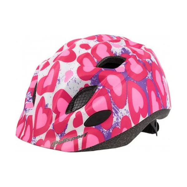 Fietshelm Polisport Glitter Hearts S 52-56 cm - roze/wit