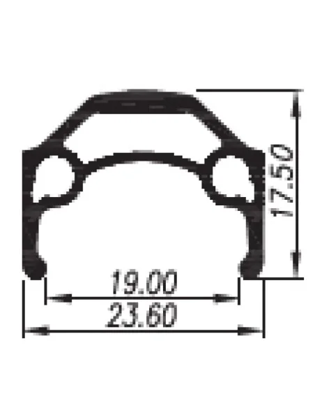 Velg Primax E STR19 26" 559 x 19C - 36 gaats - spaak 14 / Frans ventiel - zwart met remrand