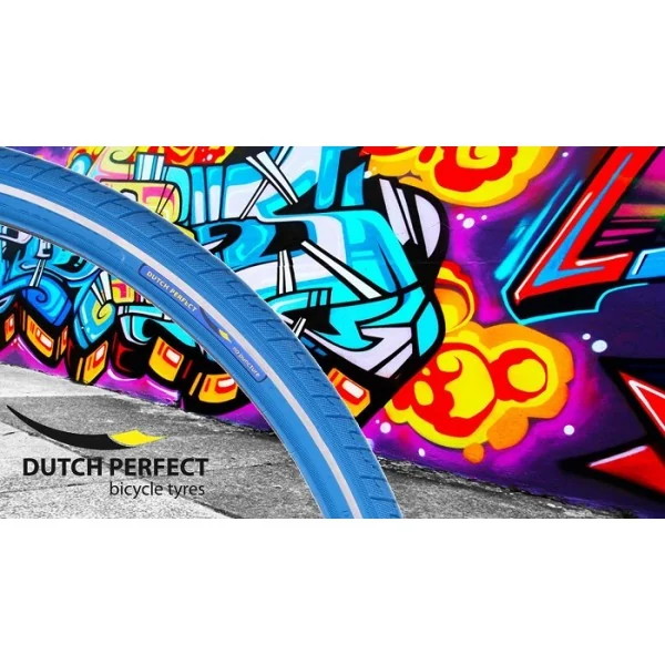 Buitenband Dutch Perfect 28 x 1 ½"/ 40-635mm anti-lek - blauw met reflectie