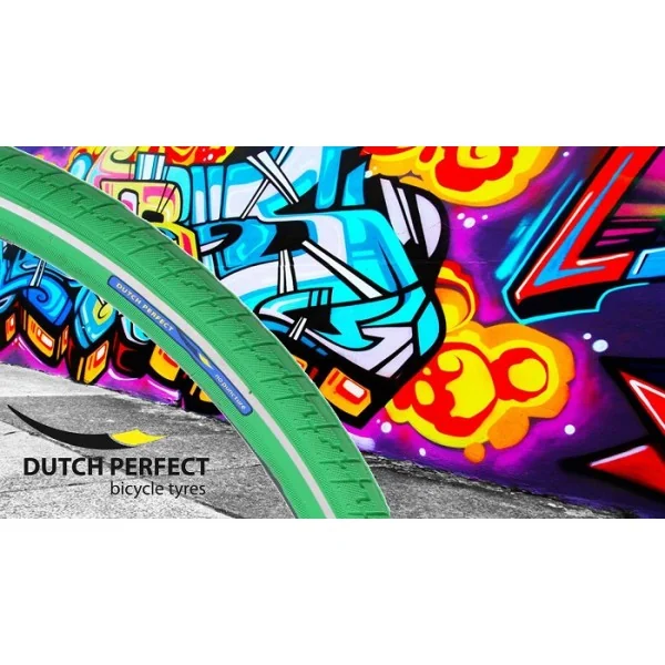 Buitenband Dutch Perfect 28 x 1 ½" / 40-635 no puncture - groen met reflectie