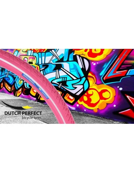 Buitenband Dutch Perfect 28 x 1 ½" / 40-635 no puncture - roze met reflectie