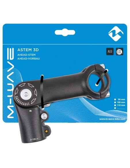 Stuurpen verstelbaar M-Wave ST-C2.1 - 90mm ahead 1 1/8" ø31.8mm - zwart