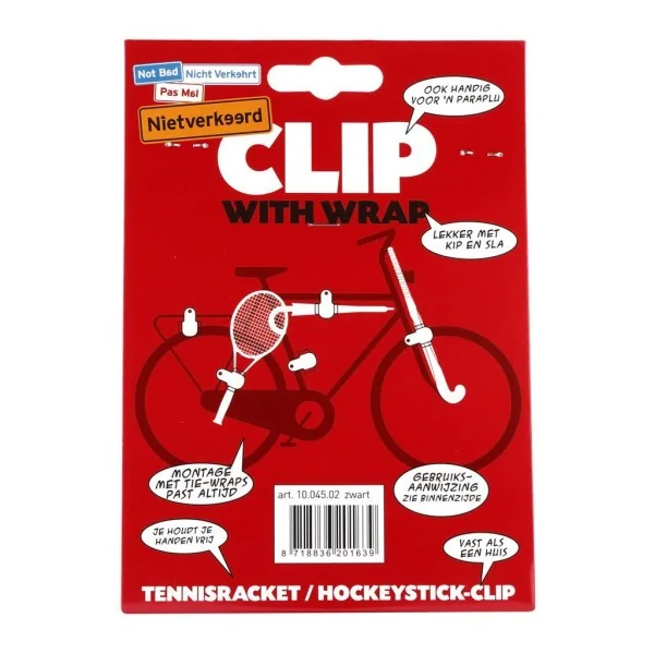 Tennis- en hockeyclip NietVerkeerd - zwart