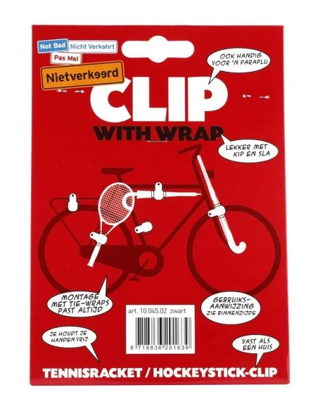 Tennis- en hockeyclip NietVerkeerd - zwart