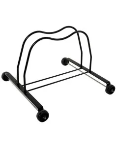 Winkelstandaard staal met wieltjes - zwart