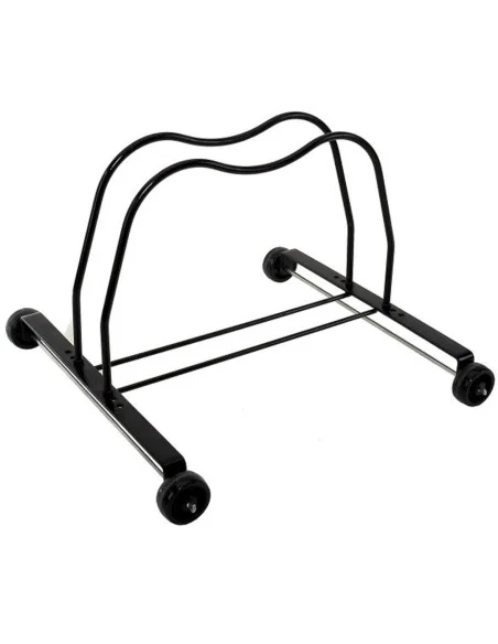 Winkelstandaard staal met wieltjes - zwart