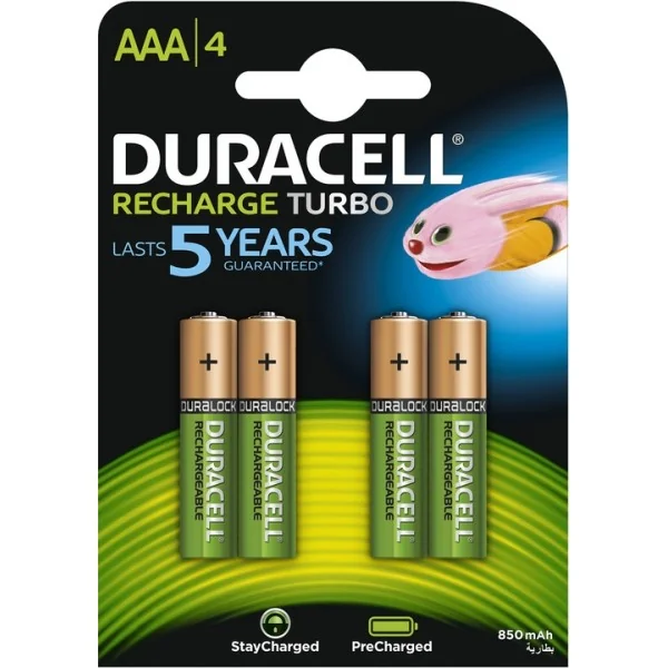 Batterij Duracell oplaadbaar AAA / HR03 NimH 1.2V - 750 mAh (4 stuks)