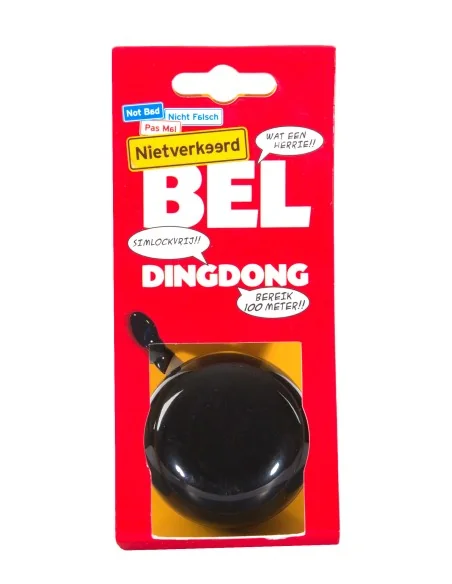 Fietsbel Ding-Dong NietVerkeerd ø60mm - zwart