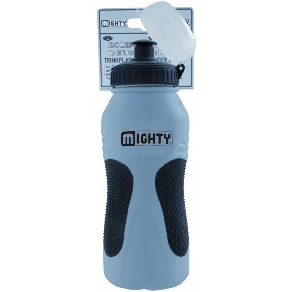 Bidon Mighty 600ml met anti-slip - zilver