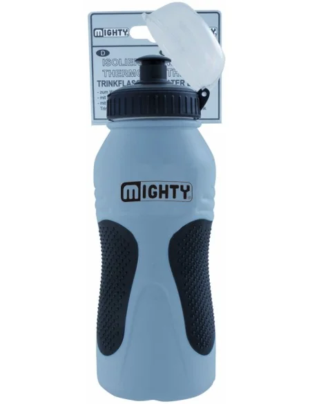 Bidon Mighty 600ml met anti-slip - zilver