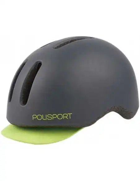 Fietshelm Polisport Commuter L (58-61cm) - mat donkergrijs/fluoriserend geel