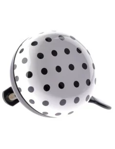 Fietsbel Ding-Dong NietVerkeerd Dots ø60 mm - wit met zwarte stippen