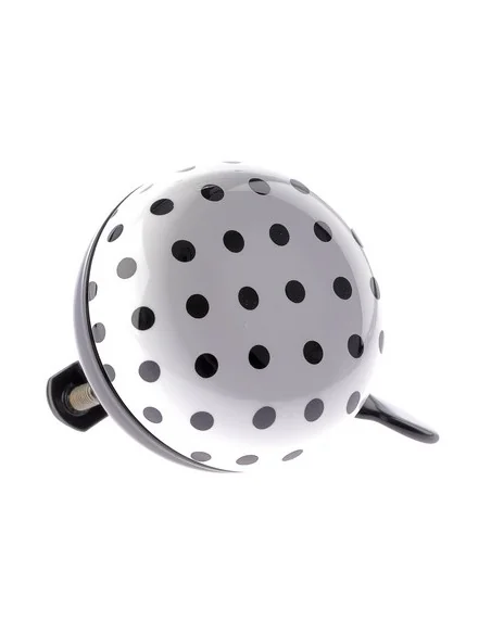 Fietsbel Ding-Dong NietVerkeerd Dots ø60 mm - wit met zwarte stippen