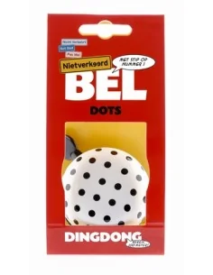 Fietsbel Ding-Dong NietVerkeerd Dots ø60 mm - wit met zwarte stippen 2