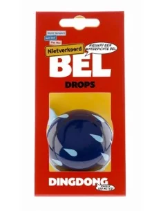 Fietsbel Ding-Dong NietVerkeerd Drops ø60mm - blauw met witte druppels 2
