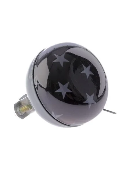 Fietsbel Ding-Dong NietVerkeerd Stars ø60mm - zwart/witte strepen