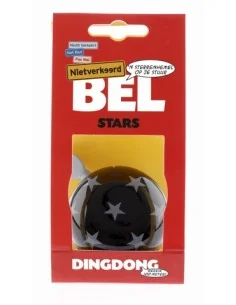 Fietsbel Ding-Dong NietVerkeerd Stars ø60mm - zwart/witte strepen 2