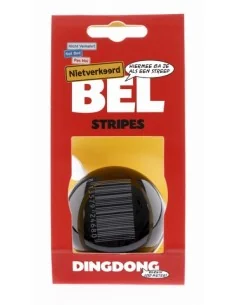 Fietsbel Ding-Dong NietVerkeerd Stripes ø60mm - zwart met witte barcode 2