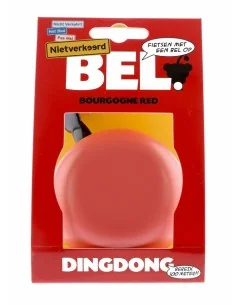 Fietsbel Ding-Dong NietVerkeerd ø80mm - bourgonje red
