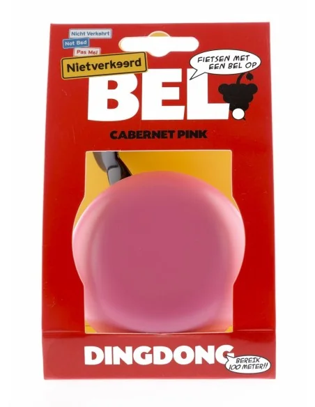 Fietsbel Ding-Dong NietVerkeerd ø80mm - cabarnet pink
