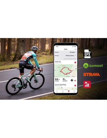 Fietscomputer GPS Sigma ROX 4.0 met standaard stuurhouder - zwart