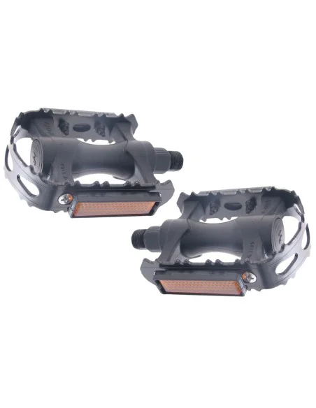 Pedaalset MTB Edge kunststof met ijzeren rand - zwart