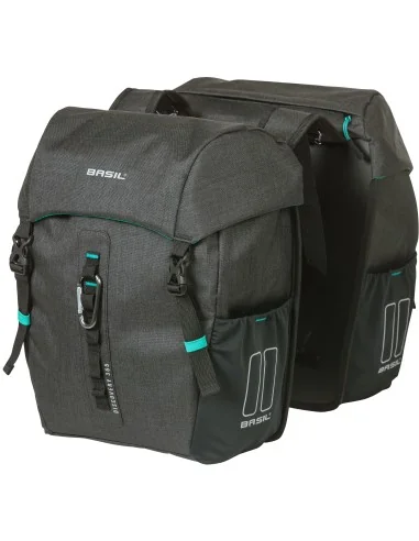 Dubbele fietstas Basil Discovery 365D 18 liter 30 x 15 x 31 cm - black melee