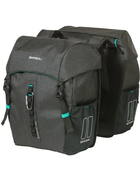 Dubbele fietstas Basil Discovery 365D 18 liter 30 x 15 x 31 cm - black melee
