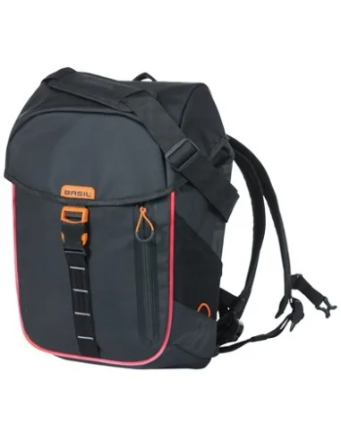 Fietsrugzak Basil Miles Tarpaulin Nordlicht 17 liter 31 x 17 x 44 cm - zwart/ oranje