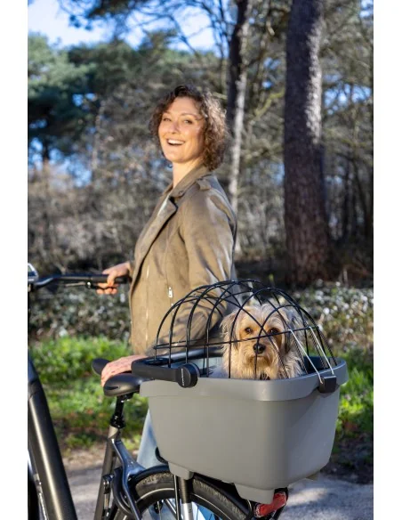 Gerecyclede (honden)fietsmand New Looxs Clipper MIK 28 liter - 49 x 37 x 29 cm - anthraciet