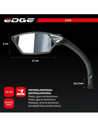 Spiegel Edge E-Bike Luxe met klem - linkse montage