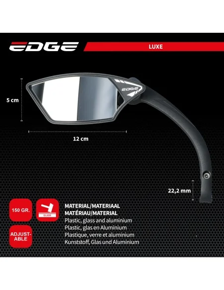 Spiegel Edge E-Bike Luxe met klem - linkse montage