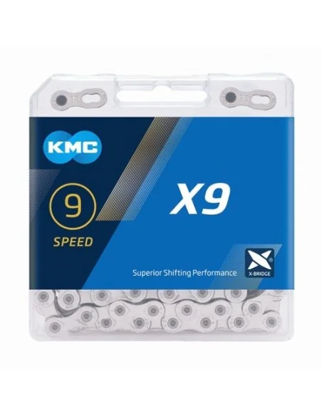 Ketting 9 speed KMC X9 114 schakels - zilver / grijs