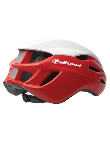 Fietshelm Polisport Aero-R Medium 55-58 cm - mat rood / wit glanzend / zwart