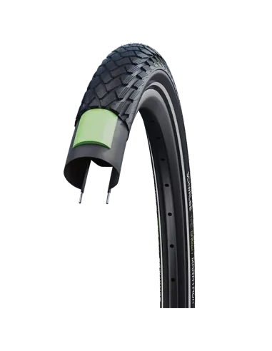 Buitenband Schwalbe Green Marathon GreenGuard 16 x 1.35"/35-349 mm - zwart met reflectie