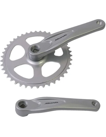 Crankstel 42T Miranda Alfa 1 voor 3/32" ketting - aluminium - zilver