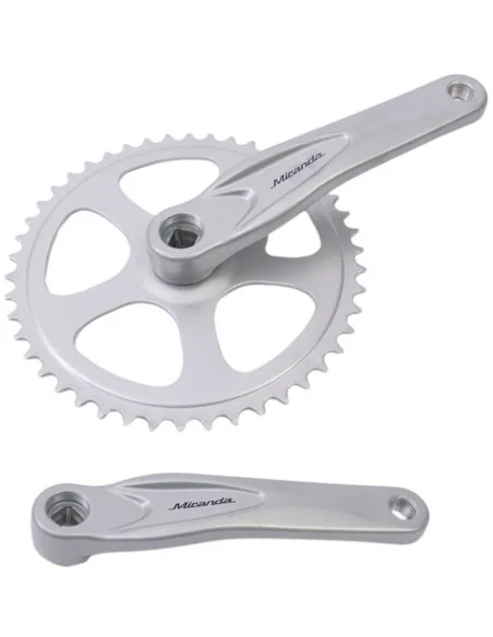 Crankstel 46T Miranda Alfa 1 voor 3/32" ketting - aluminium - zwart