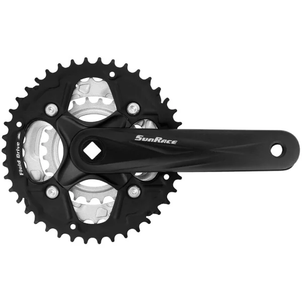 Crankstel 7/8 speed SunRace FCM500 42-34-24T/170mm voor vierkante as - zwart