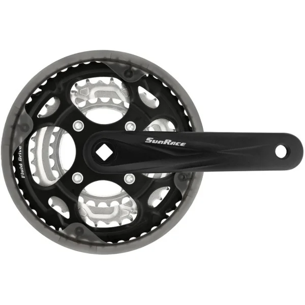 Crankstel 7/8 speed SunRace FCM300 48-38-28T/170mm voor vierkante as - zwart