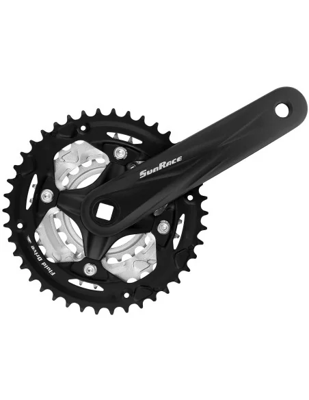 Crankstel 42-32-22T SunRace FCM600 voor 3/32" ketting 170mm - voor vierkante as - zwart