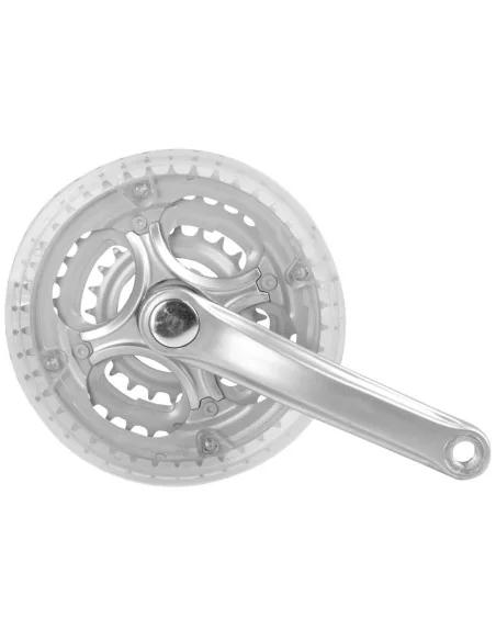 Crankstel 3 speed Mighty 170 mm 42/34/24T met kettingrand - zilver