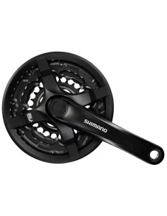 Crankstel 6/7/8 speed Shimano Tourney FC-TY501 met 170mm crankarm 42 x 34 x 24T met kettingscherm - zwart